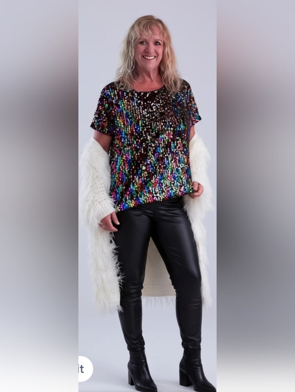 Scala Vintage Silk Lined Sequin Top Colorful Great For The Holidays Size1X